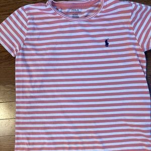 Polo by Ralph Lauren pink striped tee shirt. Size M